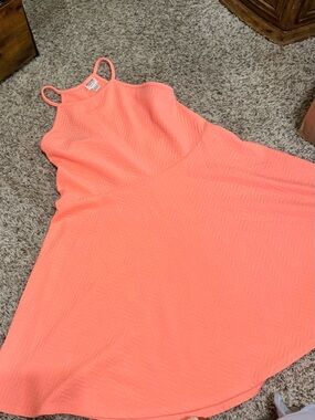 Coral Sleeveless A-Line Dress Soft Material